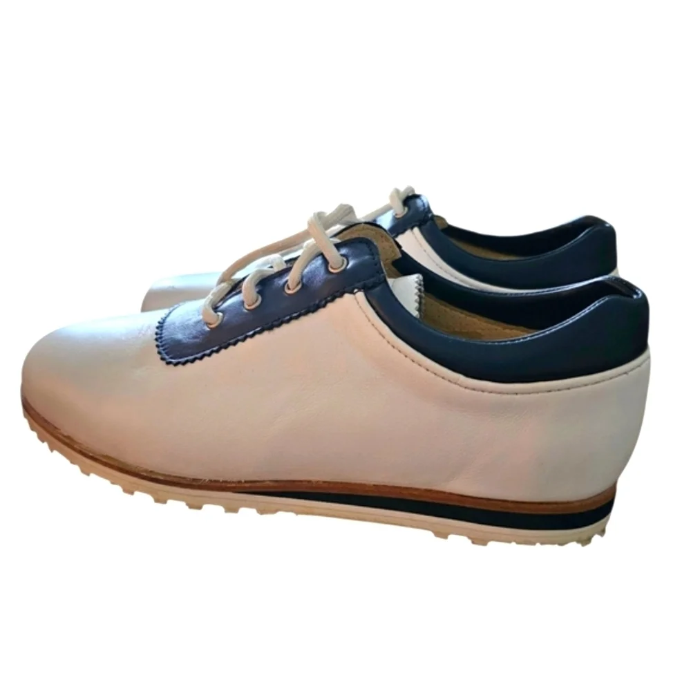 Cielo White and Navy Athletic Sneakers